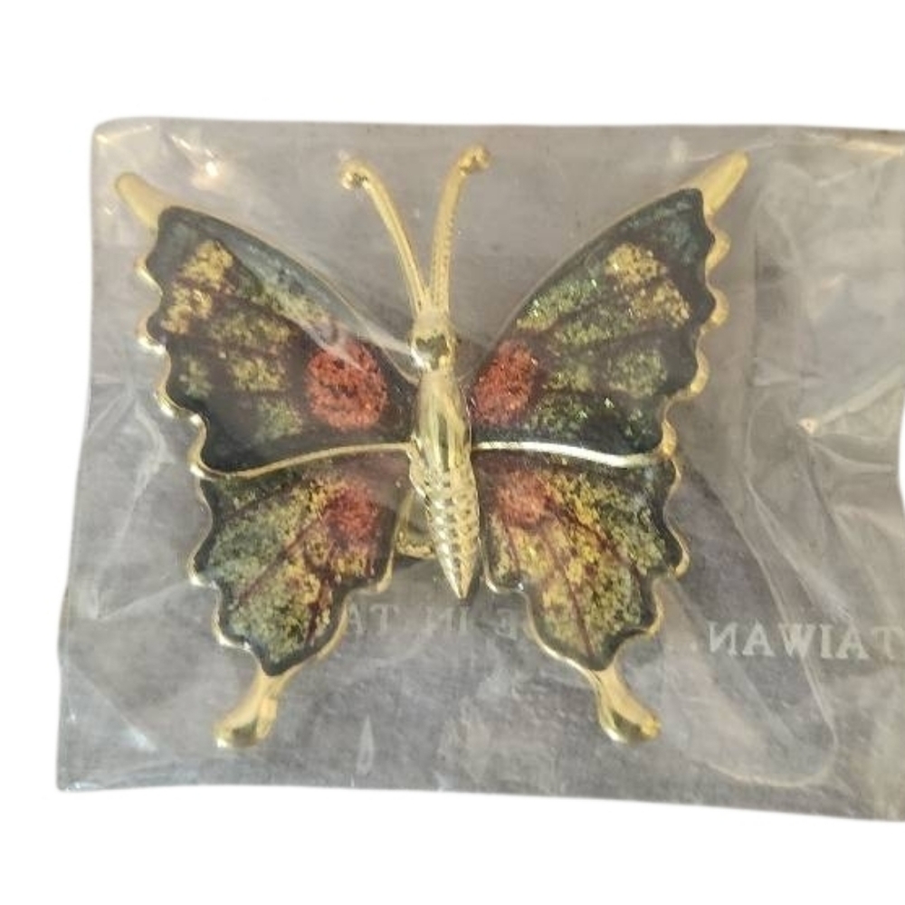 Elegant Gold‎ and Multicolor Butterfly Magnet